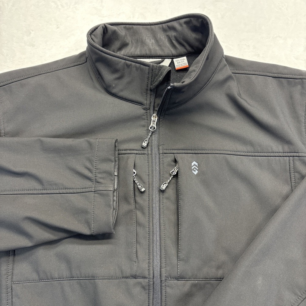 Free Country Super Softshell Jacket Men Size XXL (50-52) Black Full Zip NWOT
